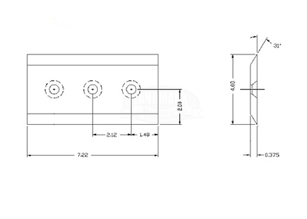 Knife, Chipper - 7-1/4" x 4" x 3/8"